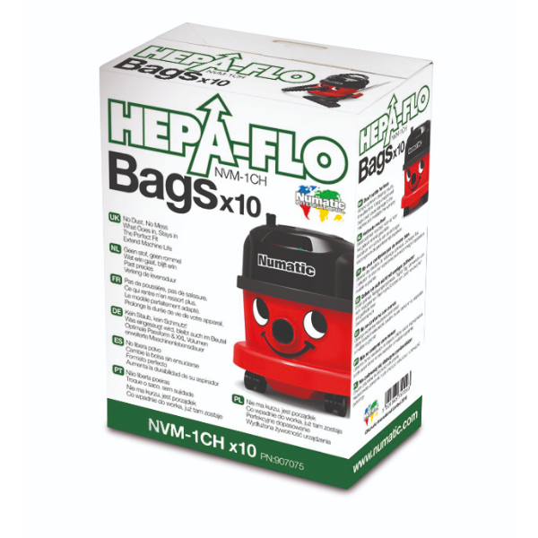 10x Genuine Henry Hoover Bags NVM-1CH HEPAFLO 907075 – Fits Numatic, Hetty, Harry & More